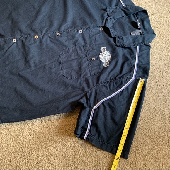 Harley Davidson Mechanic Shirt Mens Sz XXL Black Short Sleeve Button Up - Picture 5 of 14